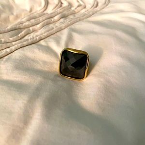 Ariella Black Gem Faceted Ring